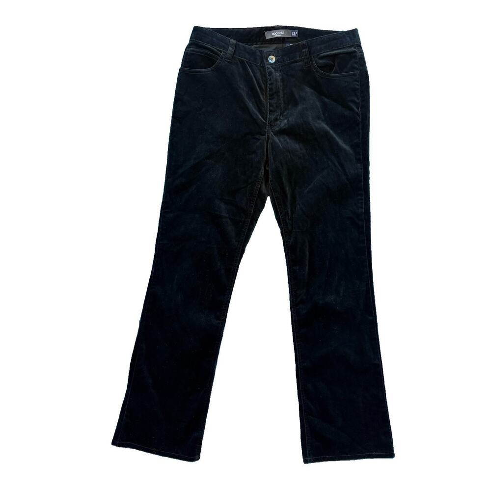 GAP Bootcut Stretch Black Velvet Denim Jeans 10R Classic Flattering